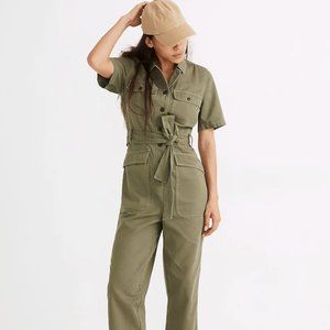 Madewell Curvy Tie-Waist Military Jumpsuit
